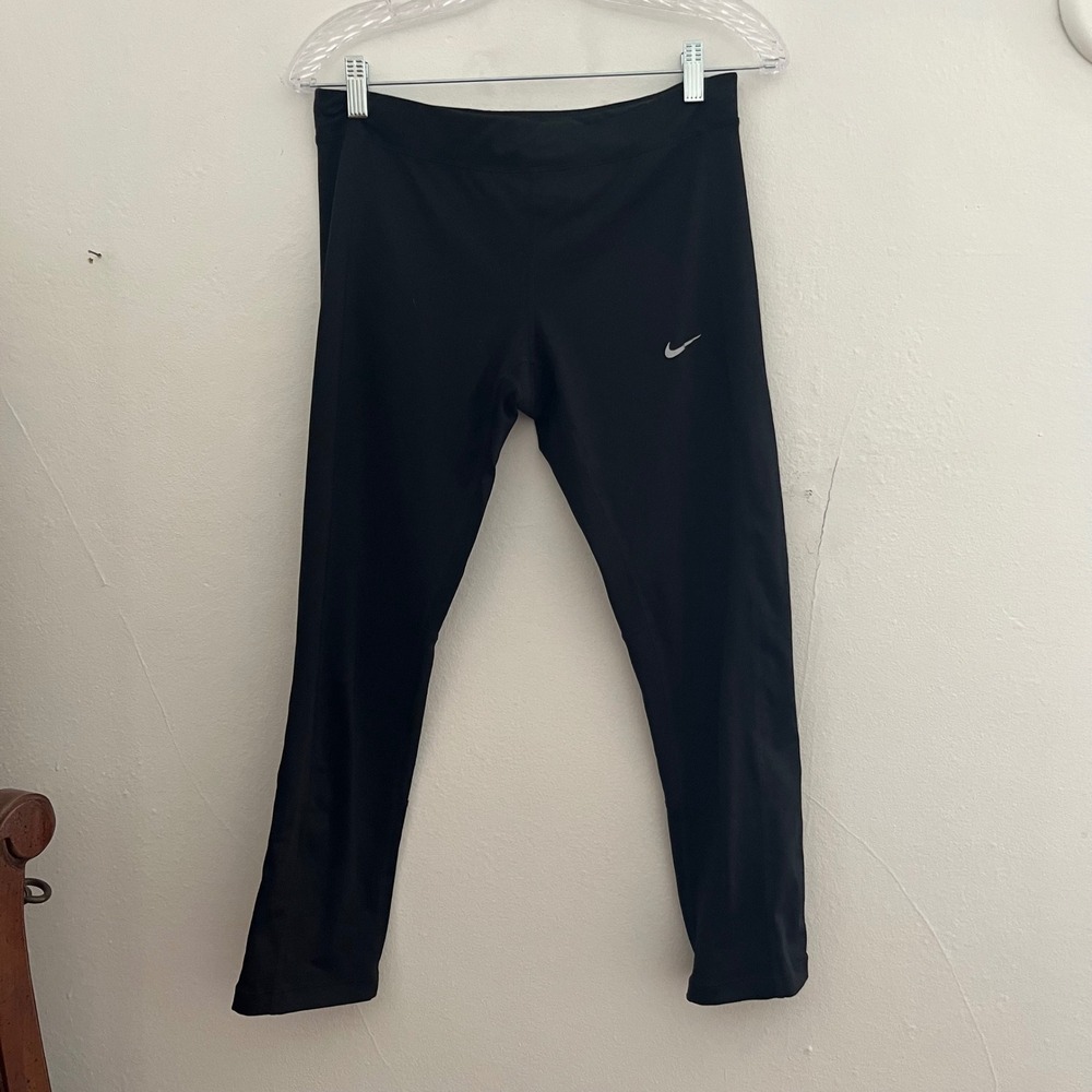 Nike Running Women's Black Capri Drawstring Leggings Size M